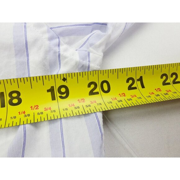 Bonobos Slim Fit Size Medium Mens White Blue Dtripe Button Down Cotton Shirt NWT - Picture 2 of 11